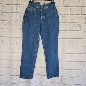 Everlane Womens Blue High Rise The Curvy 90's Cheeky Straight Jeans Size 27 NWT